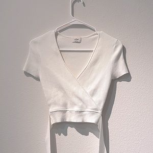 Aritzia Wilfred All Tied Up Sweater - Light Birch